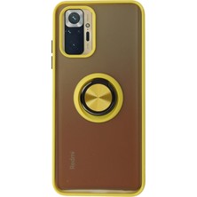Hobilinka  Xiaomi Redmi Note 10 Kılıf Montreal Yüzüklü Silikon Kapak - Sarı