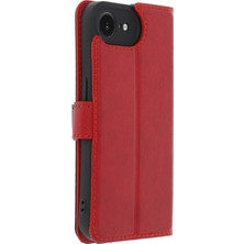 Hobilinka  iPhone 16E Kılıf Trend S Plus Kapaklı Kılıf - Kırmızı