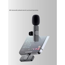 Hobilinka iPhone Için Çift Mikrofonlu Telsiz Yaka Mikrofonu 360 Derece Hd Ses