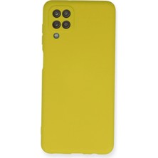 Hobilinka  Samsung Galaxy A12 Kılıf Nano Içi Kadife Silikon - Sarı