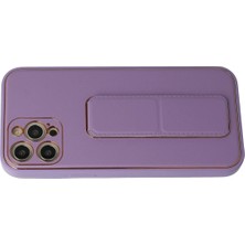 Hobilinka  iPhone 12 Pro Kılıf Coco Deri Standlı Kapak - Lila