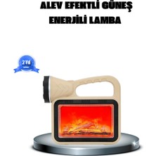 Hobilinka Alev Efektli Solar Lamba Cob Işıklı Taşınabilir Bahçe Kamp Aydınlatma