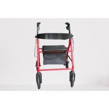 Sdm Kırmızı 4 Tekerlekli Hasta Yürüteci Rollatör 75 kg