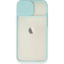 Hobilinka  iPhone 11 Kılıf Palm Buzlu Kamera Sürgülü Silikon - Turkuaz