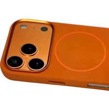 Hobilinka  Apple iPhone 17 Pro Max Luno Deri Magsafe Kapak - Turuncu