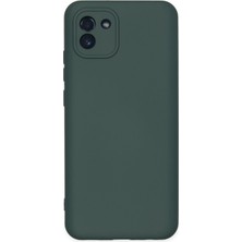 Hobilinka  Samsung Galaxy A03 Kılıf Nano Içi Kadife Silikon - Koyu Yeşil
