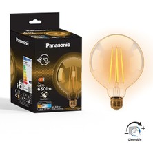 Panasonic  E27 Dim Edilebilir Filaman G95 Lamba 7W 630LM 2000K Gold
