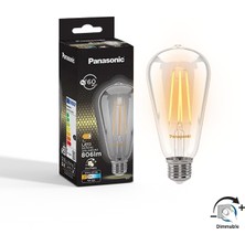 Panasonic  E27 Dim Edilebilir Filaman ST64 Lamba 7W 806LM 2700K Clear