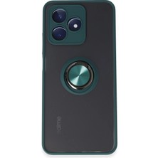 Hobilinka  Realme C53 Kılıf Montreal Yüzüklü Silikon Kapak - Yeşil