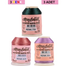 Hobilinka 3 Adet Altınbaşak Oya ve Dantel Ipi 20 gr - Royaleks - No: 639 - 553 - 755