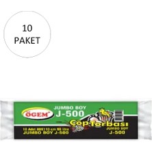 Hobilinka J-500 Jumbo Boy Çöp Torbası 80 x 110 cm 10 Lu Rulo x 10 Paket = 100 Adet (Siyah)