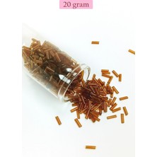 Hobilinka Uzun Boru Kesme Boncuk Çap 2mm Uzunluk 10 mm - 20 Gram - Şeffaf Kahverengi - BNC246