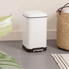 5five Ariane 6 L Metal Pedallı Beyaz Çöp Kovası - Soft Close Kapak, Kolay Temizlenebilir