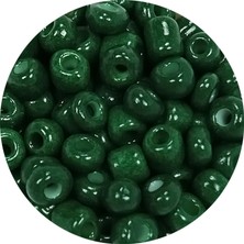 Hobilinka Dökme Cam Kum Boncuk Büyük Boy (6/0) 4 mm - 60 Gram - Koyu Yeşil - BNC140