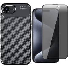 Vendas Apple iPhone 17E Kılıf Zore Negro Silikon Kapak + Hayalet Tempered Cam Ekran Koruyucu