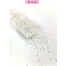 Hobilinka Dökme Cam Kum Boncuk (8/0) 3 mm - 60 Gram - Parlak Beyaz - BNC194