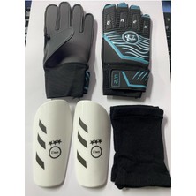 Feyza Design Mavi Kaleci Eldiveni ve Tekmelik Seti - Kemiksiz ve Dayanıklı