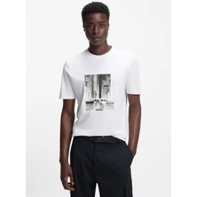 Hugo Beyaz Erkek Regular Fit T-Shirt 50553755_DEYSS