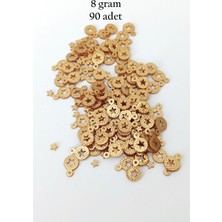 Hobilinka Oya Abiye Bileklik Kolye Pleksi Metalik Plastik Pul Altın Renk 8 Gram 90 Adet - BNC477