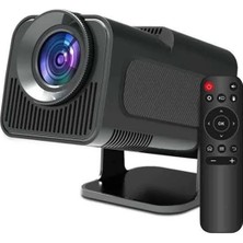 Hobilinka Android Projeksiyon Siyah Taşınabilir Sinema Projektörü 4K 1080P Ev Sineması Bluetooth