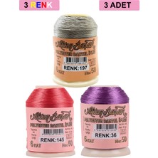 Hobilinka 3 Adet Altınbaşak Oya ve Dantel Ipi 20 gr - Royaleks - No: 145 - 036 - 197