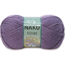 Hobilinka 5 Adet Vizon Premium Akrilik El Örgü Ipi Yünü Renk NO:6684 Açık Mürdüm