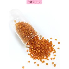 Hobilinka Kesme Cam Boncuk 2mm - 20 Gram - Şeffaf Koyu Turuncu -BNC327