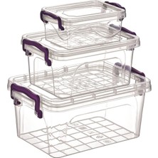 Hobilinka 3'lü Mini Dikdörtgen Saklama Kabı ROYALEKS-ÇNK2075