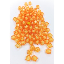 Hobilinka Küp Boncuk Içten Boncuklu Bileklik Çanta Boncuğu 10 mm 50 gr Turuncu - BNC452