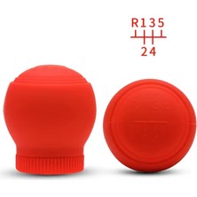 Hobilinka 5 Ileri Silikon Vites Topuzu Kılıfı Yuvarlak Kırmızı