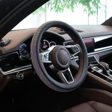 Hobilinka Kristal Taşlı Geçmeli Direksiyon Kılıfı-Siyah Derili