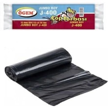 Hobilinka J-400 Jumbo Boy Çöp Torbası 80 x 110 cm 10 Lu Rulo x 1 Paket = 10 Adet (Siyah)
