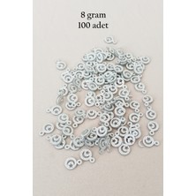 Hobilinka Oya Abiye Bileklik Kolye Pleksi Metalik Plastik Pul Gümüş Renk 8 Gram 100 Adet - BNC516