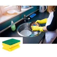 Hobilinka Oluklu Bulaşık Süngeri Ekonomik Paket 10 Adet Eskta Güçlü Kolay Temizlik