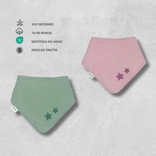 Zuppers 2li Sıvı Geçirmez Bebek Önlük Müslin Roza-Mint