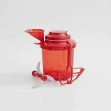 Tupperware Süper Şef Tüm Set 2 Bıçaklı Kırmızı Plastik Malzemeli Fonksiyonel Doğrayıcı