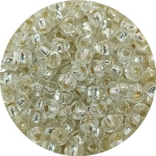 Hobilinka Dökme Cam Kum Boncuk (8/0) 3 mm - 60 Gram - Şeffaf Beyaz - BNC197