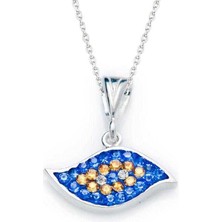 Hobilinka 925 Ayar Gümüş Nazar Gözlü Kadın Gümüş Kolye PND82111018 (72)