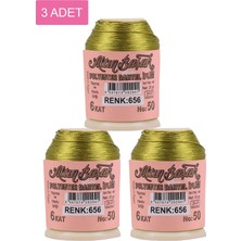 Hobilinka 3 Adet Altınbaşak Oya ve Dantel Ipi 20 gr - Royaleks - No: 656