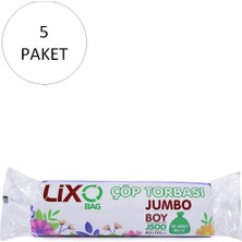 Hobilinka J-500 Jumbo Boy Çöp Torbası 80 x 110 cm 10 Lu Rulo x 5 Paket = 50 Adet (Siyah)