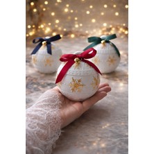 Lavinyum 3’lü Küre Takı Kutusu – Gold Detaylı Dekoratif Masa Üstü Şık Set / Nişan Düğün Hediyelik