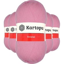 Hobilinka 5 Adet Kristal Çift Katlı El Örgü Lif Ipi Pembe K774