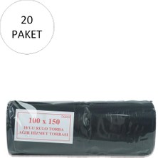Hobilinka Hantal Boy Çöp Torbası 100 x 150 cm 10 Lu Rulo x 20 Paket = 200 Adet (Siyah)