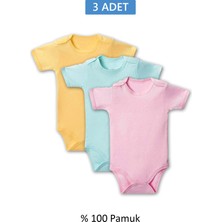 Hobilinka Çok Renkli Yarım Kol Body Zıbın 2-7 Yaş Çocuklar Için (3 Adet) Alttan Çıtçıtlı Özel Ge