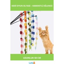 Feyza Design 50 cm Çok Renkli Çıngıraklı Kedi Oyun Oyuncağı
