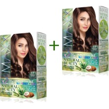Hobilinka 2 Paket Natural Beauty Amonyaksız Saç Boyası 7.7 Karamel Kahve