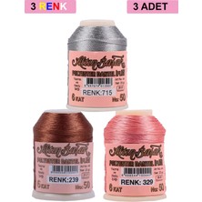 Hobilinka 3 Adet Altınbaşak Oya ve Dantel Ipi 20 gr - Royaleks - No: 239 - 329 - 715