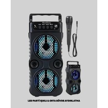 Hobilinka Kablosuz LED Işıklı Bluetooth Hoparlör – Fm Radyolu, Mikrofon Girişli
