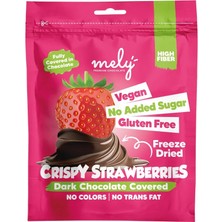 Mely GLUTENSİZ ŞEKER İLAVESİZ VEGAN ÇİKOLATA KAPLI FREEZE DRY ÇİLEK 50 GR