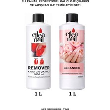 Ellea Nail Profesyonel Kalıcı Oje Çıkarıcı Remover 1 L ve Tırnak Temizleyici Cleanser 1 L Seti